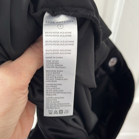 Good American Black Velvet Velour Black Flare Leg Trouser Pants - Picture 8 of 8